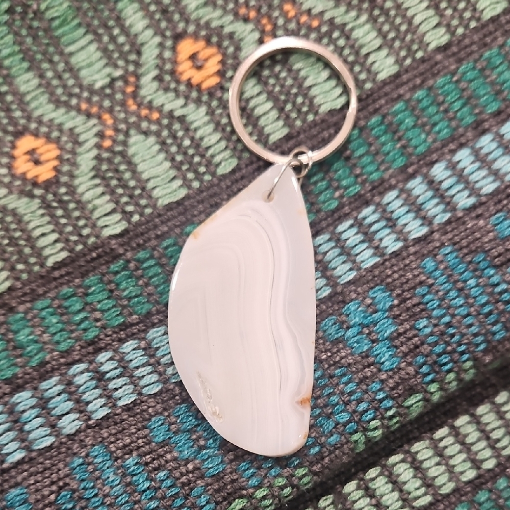 White Agate Keychain